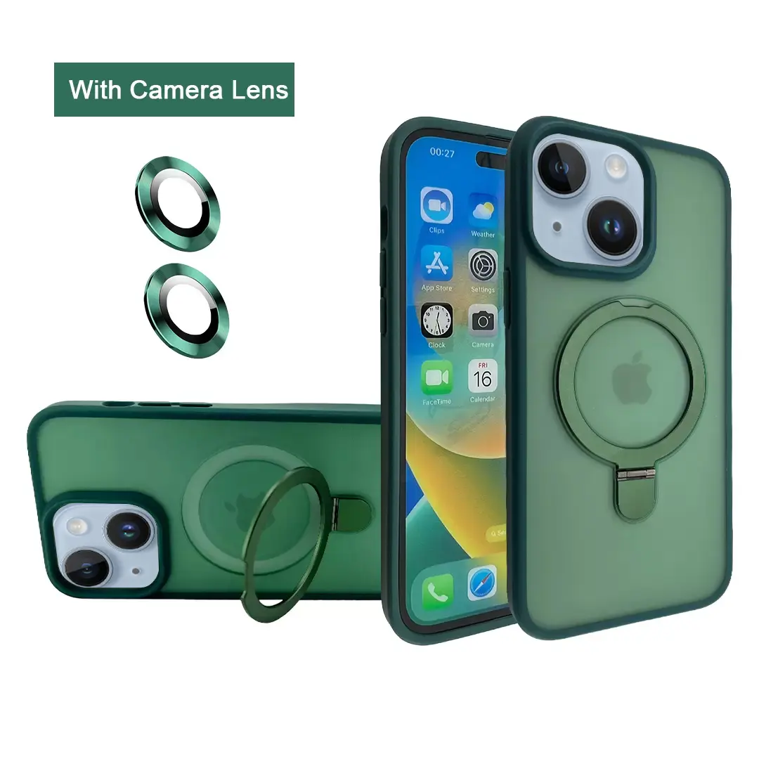 iPhone 15 Plus/iPhone 14 Plus MagSafe Cam Smoke Kickstand Green